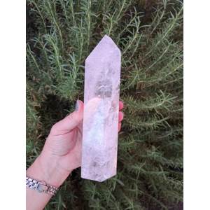 1.96 lb. Polished Quartz Crystal Point. Large 7.6 Inch Quartz Point with Window and Timelink. You ge
