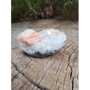 5.5 oz. Clear Apophyllite with Stilbite Crystal Cluster from India. Z63. You get this piece!