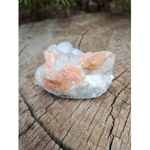 5.5 oz. Clear Apophyllite with Stilbite Crystal Cluster from India. Z63. You get this piece!