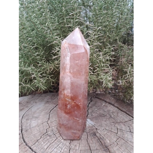 6.72 Lb. Hematoid Quartz Crystal Point. 11.5 Inch Tall Polished Red Hematite Point. You get this pie