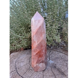 6.72 Lb. Hematoid Quartz Crystal Point. 11.5 Inch Tall Polished Red Hematite Point. You get this pie