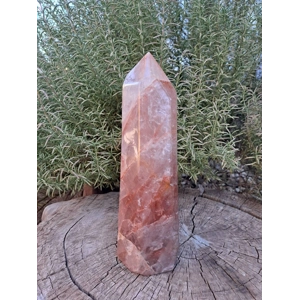 6.72 Lb. Hematoid Quartz Crystal Point. 11.5 Inch Tall Polished Red Hematite Point. You get this pie