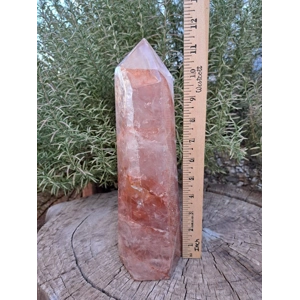 6.72 Lb. Hematoid Quartz Crystal Point. 11.5 Inch Tall Polished Red Hematite Point. You get this pie