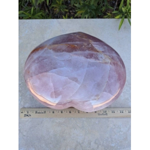 23 Lb Huge Rose Quartz Heart. 11 Inch Polished Rose Quartz Crystal Puffy Heart. You get this piece!