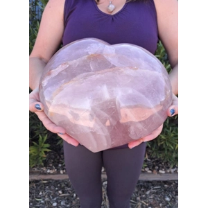 23 Lb Huge Rose Quartz Heart. 11 Inch Polished Rose Quartz Crystal Puffy Heart. You get this piece!