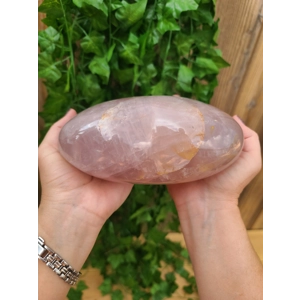 5.74 Lb Large Rose Quartz Heart. 6.8 Inch Polished Rose Quartz Crystal Puffy Heart. You get this pie