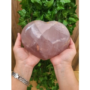 5.74 Lb Large Rose Quartz Heart. 6.8 Inch Polished Rose Quartz Crystal Puffy Heart. You get this pie