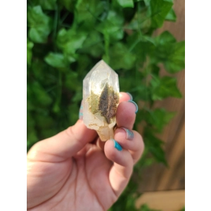 1.76 oz. Clear Quartz Twin Crystal Points Cluster With Green Chlorite Inclusions. You get this piece