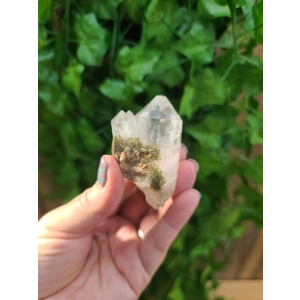 1.76 oz. Clear Quartz Twin Crystal Points Cluster With Green Chlorite Inclusions. You get this piece