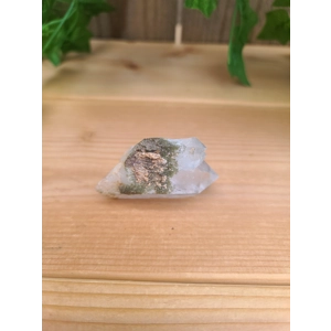 1.76 oz. Clear Quartz Twin Crystal Points Cluster With Green Chlorite Inclusions. You get this piece