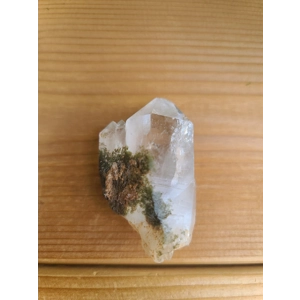 1.76 oz. Clear Quartz Twin Crystal Points Cluster With Green Chlorite Inclusions. You get this piece