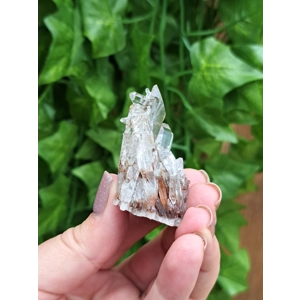 1.24 oz Clear Quartz Crystal Points Cluster with Red Hematite Inclusions. You get this piece!