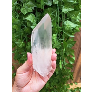 13.68 oz Clear Quartz Crystal. All Natural Water Clear Quartz Point from Brazil. You get this piece!