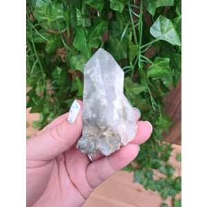 2.44 oz. Clear Quartz Crystal Point With Green Chlorite Phantom. You get this piece!
