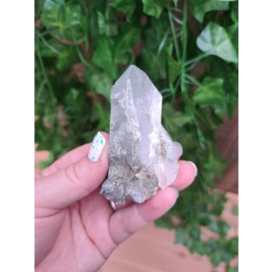 2.44 oz. Clear Quartz Crystal Point With Green Chlorite Phantom. You get this piece!