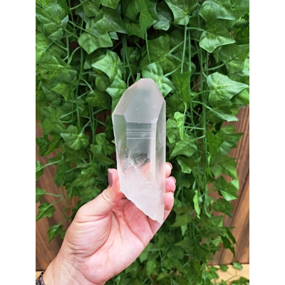 13.68 oz Clear Quartz Crystal. All Natural Water Clear Quartz Point from Brazil. You get this piece!