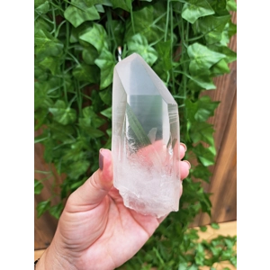 13.68 oz Clear Quartz Crystal. All Natural Water Clear Quartz Point from Brazil. You get this piece!