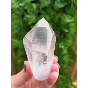 5.89 oz. Clear Lemurian Quartz Crystal Point. All Natural Clear Quartz Point from Brazil. You get th