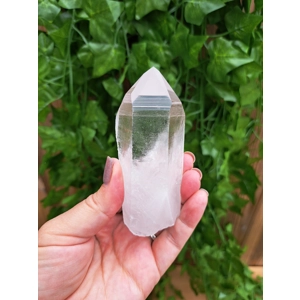 5.89 oz. Clear Lemurian Quartz Crystal Point. All Natural Clear Quartz Point from Brazil. You get th