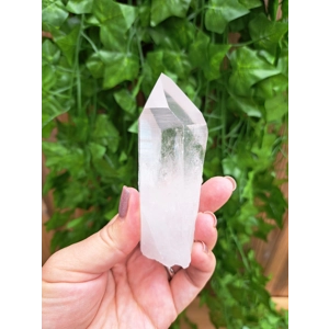 5.89 oz. Clear Lemurian Quartz Crystal Point. All Natural Clear Quartz Point from Brazil. You get th