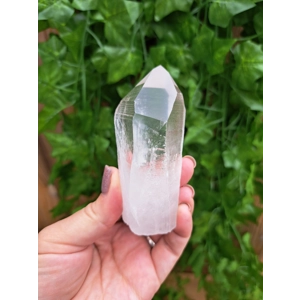 5.89 oz. Clear Lemurian Quartz Crystal Point. All Natural Clear Quartz Point from Brazil. You get th