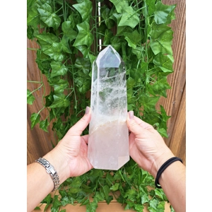 3.73 Lb Clear Quartz Crystal Point. 9.25 Inch Clear Polished Quartz Crystal Point. You get this piec