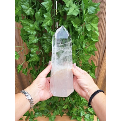 3.73 Lb Clear Quartz Crystal Point. 9.25 Inch Clear Polished Quartz Crystal Point. You get this piec