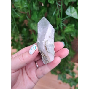 2.44 oz. Clear Quartz Crystal Point With Green Chlorite Phantom. You get this piece!