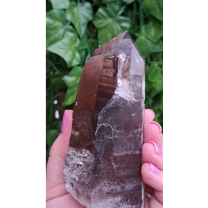 13.5 oz Clear Smoky Quartz Crystal with Timelink. All Natural Smoky Quartz Point from Brazil. You ge