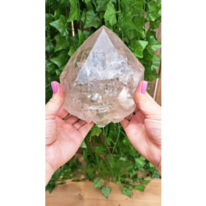 4.29 Lb Clear Quartz Double Terminated Elestial Crystal Point with Golden Rutile Inclusions You get