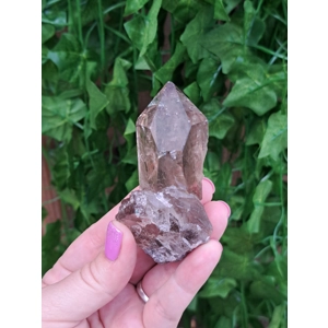 3.24 oz Smoky Quartz Crystal Point with Goddess Face, Timelink and Window. You get this piece!