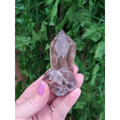 3.24 oz Smoky Quartz Crystal Point with Goddess Face, Timelink and Window. You get this piece!