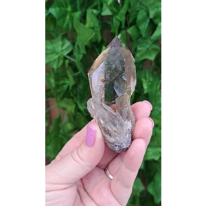 3.24 oz Smoky Quartz Crystal Point with Goddess Face, Timelink and Window. You get this piece!