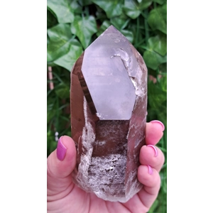 13.5 oz Clear Smoky Quartz Crystal with Timelink. All Natural Smoky Quartz Point from Brazil. You ge