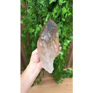 2.47 Lb Clear Smoky Quartz Crystal Point with Golden Rutile inclusions. You get this piece!