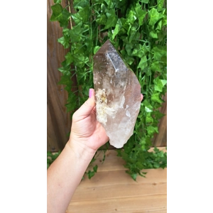2.47 Lb Clear Smoky Quartz Crystal Point with Golden Rutile inclusions. You get this piece!