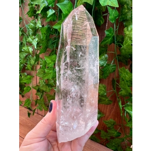 1.55 Lb Super Clear Lemurian Quartz Crystal Point. Natural Water Clear Quartz Point from Brazil. You
