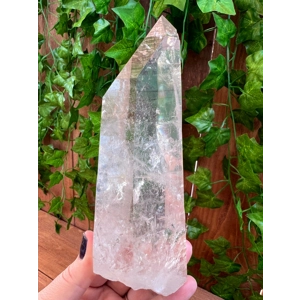 1.55 Lb Super Clear Lemurian Quartz Crystal Point. Natural Water Clear Quartz Point from Brazil. You