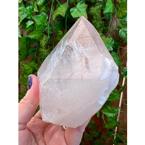 1.41 lb Clear Quartz Crystal Point with Goddess Face and Timelink. You get this piece!