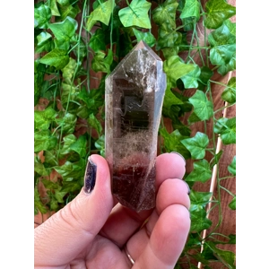 2.27 oz Clear Smoky Quartz Crystal Point With Etching. All Natural Clear Smoky Quartz Point from Bra