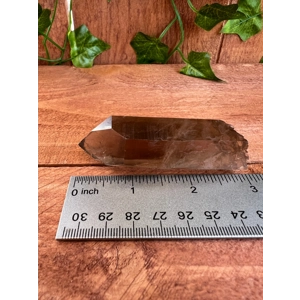 2.27 oz Clear Smoky Quartz Crystal Point With Etching. All Natural Clear Smoky Quartz Point from Bra