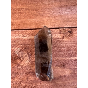 2.27 oz Clear Smoky Quartz Crystal Point With Etching. All Natural Clear Smoky Quartz Point from Bra