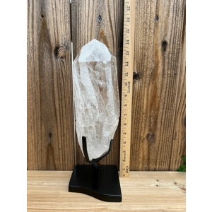 8.34 Lb Super Clear Quartz Lemurian Point With Removable Metal Stand. You get this piece!