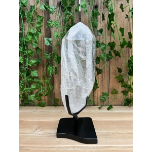 8.34 Lb Super Clear Quartz Lemurian Point With Removable Metal Stand. You get this piece!