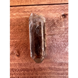 1.22 oz Clear Smoky Quartz Point With Etching. Natural Quartz Point from Brazil. You get this piece!