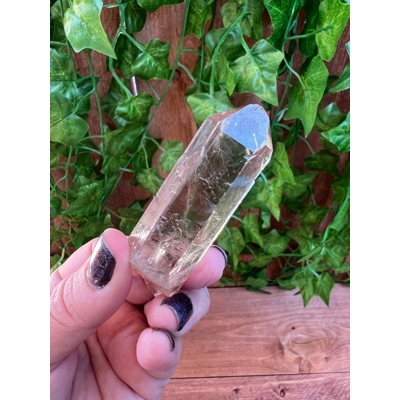 1.22 oz Clear Smoky Quartz Point With Etching. Natural Quartz Point from Brazil. You get this piece!