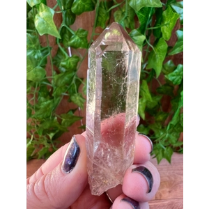 1.22 oz Clear Smoky Quartz Point With Etching. Natural Quartz Point from Brazil. You get this piece!