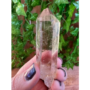 1.22 oz Clear Smoky Quartz Point With Etching. Natural Quartz Point from Brazil. You get this piece!