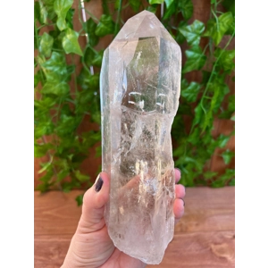 2.62 Lb Lemurian Quartz Crystal. All Natural Large Lemurian Quartz Point from Minas Gerais Brazil. Y