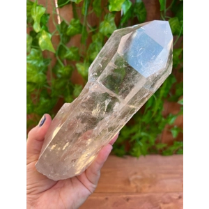 2.62 Lb Lemurian Quartz Crystal. All Natural Large Lemurian Quartz Point from Minas Gerais Brazil. Y
